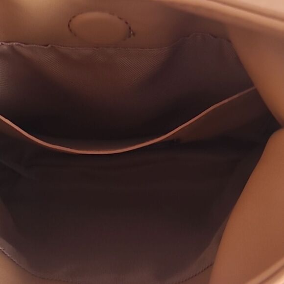 Anthropologie Small Shoulder Bag Chain Crossbody Shoulder Strap Gold Camel Tan - Picture 15 of 16